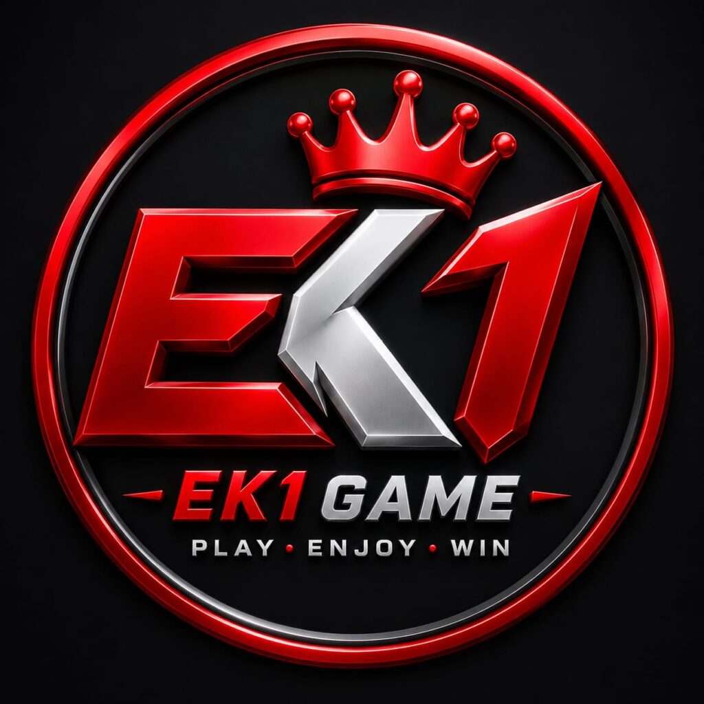 EK1 APK official gaming platform logo with premium rewards and modern mobile entertainment design.